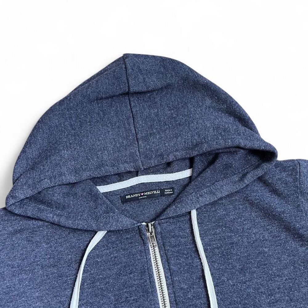 Brandy Melville Navy Blue Zip Up Hoodie - Picture 2 of 6